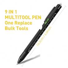 Men Gift: 9-In-1 Multifunctional Portable Tool Pen With Led Light, Suitable For Valentine's Day, Birthday, And New Year'S Day For Boyfriends, Husbands, Or Fathers - Black - View 9