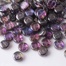 60 顆 10 毫米水晶玻璃扁平圓形數位珠電鍍,適合 Diy 珠寶製作和手鍊/項鍊裝飾 - 數字珠混(60pcs) - 查看 10