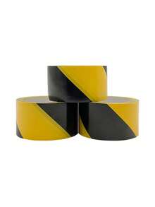 1卷黑色和黃色pvc警告膠帶,寬度4.8cm,長度16m / 33m,反光膜,防水,適用於倉庫地面標誌、斑馬線 - 黑黃 - 查看 6