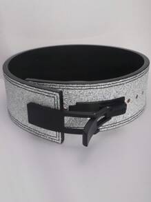 1入組男款黑色亮粉綠色深蹲舉重腰帶/專業訓練舉重腰帶,為舉重運動員提供腰部支撐,男女通用的硬拉訓練支撐腰帶 - 黑色 - 查看 8