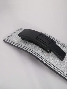 1入組男款黑色亮粉綠色深蹲舉重腰帶/專業訓練舉重腰帶,為舉重運動員提供腰部支撐,男女通用的硬拉訓練支撐腰帶 - 黑色 - 查看 9