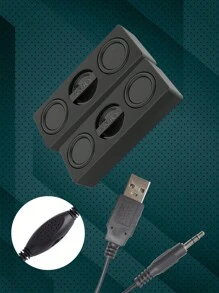 Mini Compact Desktop Subwoofer Stereo Wired Speakers Support USB, AUX, 3.5MM Audio Cable Access To Computers/Mobile Phones/TVS Can Be Universal - Black - View 1