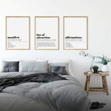 Set Of 3 White Motivational Canvas Paintings,Manifest Wall Art,Law Of Attraction Poster,Affirmations Wall Art,Positive Wall Art Home Decor,Kikiandnim,No Frame 15.7x23.6 Inch