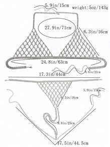 Gợi cảm & Sang trọng Bộ Bikini Với Dây chuyền cơ thể , Pha lê Không vòng thép , Quần lót Thong , Lưới Che phủ Đầm , Hoàn hảo Cho bữa tiệc Đối với phụ nữ - Bạc - Xem 4