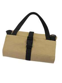 1Pc Super Roll Tool Roll,Multi-Purpose Roll Up Tool Bag, Wrench Roll ,Canvas Tool Organizer Bucket,Car First Aid Kit Wrap Roll Storage Case,Hanging Tool Zipper Carrier Tote,Car Camping Gear - Khaki - View 3