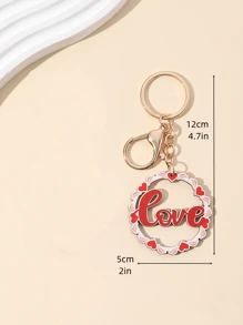 情人節新品萌萌鑰匙扣,diy手工製作,空心愛心型情書木製鑰匙扣,木製鑰匙扣,情人節創意禮物,表達戀人和朋友的紀念,女友的創意禮物,節日禮物,可當手機和汽車飾物的鑰匙扣 - 彩色 - 查看 2