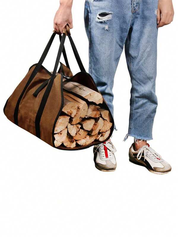 1pc Durable Outdoor Portable Firewood Storage Bag, MultiFunctional