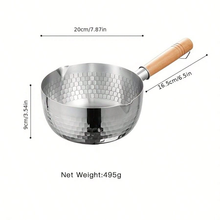 1pc Yukihira Saucepan 20cm/7.87inch, Stainless Steel Nonstick Saucepan