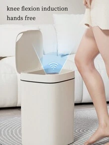 Un Nuevo Bote De Basura Inteligente, Un Recipiente De Alta Gama Para Recolección De Residuos Con Sensor - Blanco - Ver 5