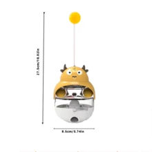 1只貓咪玩具,搖晃貓轉盤玩具,設有糧食分配器,用於幼貓解謎球,耐用 - 金色 - 查看 4