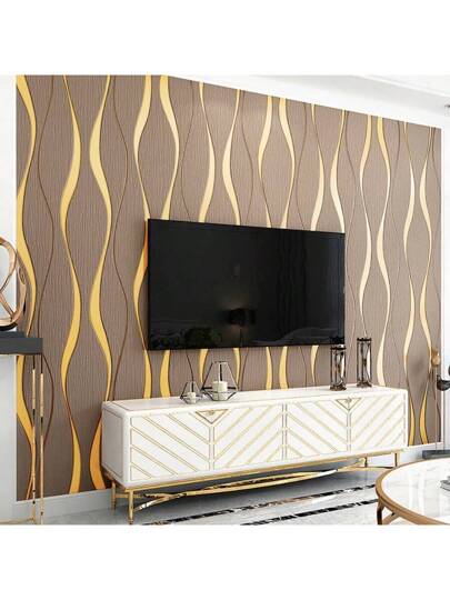 Roll 3d Water Wave Pattern Wallpaper, Odorless, Flocked Embossing Technology, Perfect Upgrading The Interior ation Of Bedroom Living Room!,Renovation Stickers Peel Wand Panels,Wall Paper, Wallpapers, Items Refresh Your Home,Rama Birthday Graduation view 3