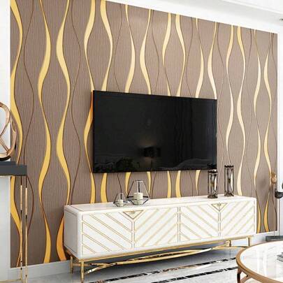 1卷3d浪漫紋理牆紙,絨布工藝,完美適用於臥室和客廳裝飾