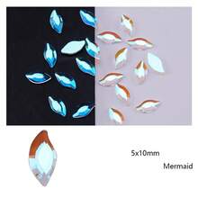 1 件彩色美甲装饰平底不对称水钻 50 件/包 - 光AB4*7菱形 - 查看 4