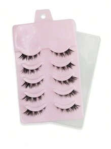5對假睫毛,仿真長而濃密,c型彎曲,輕巧而增長,適合女性 - 眼尾拉長款 - 查看 1
