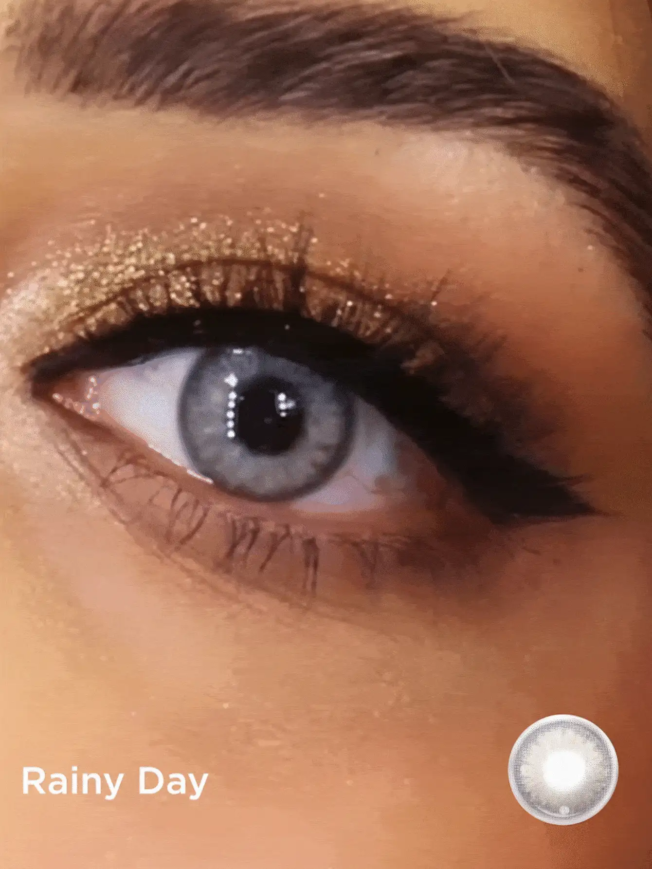 Moody年度彩色一次性隱形眼鏡,花園系列雨天款 - 淺灰色 - 查看 3