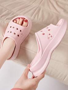 2024 New Arrival Women'S Thick-Soled House Slippers With Soft Soles And Casual Flat Outdoor Slides - Pink - View 2