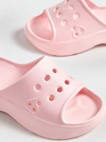 2024 New Arrival Women'S Thick-Soled House Slippers With Soft Soles And Casual Flat Outdoor Slides - Pink - View 3