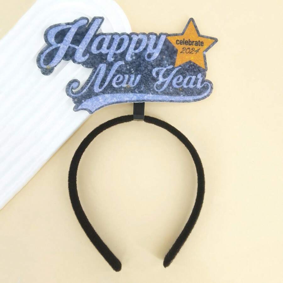 1pc New Year Theme Party Photo Prop Decoration, Christmas, New Year, Bar, Annual Meeting, Party Atmosphere Shooting Headwear - Multicolor - View 1