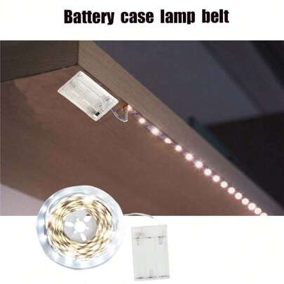 Tira de luz LED de 5V sin batería incorporada, no impermeable, con luz blanca alimentada por batería, barra de luz autoadhesiva, adecuada para armario de zapatos, armario, decoración de cocina, fondo de TV, pasillo, espejo y otros escenarios.