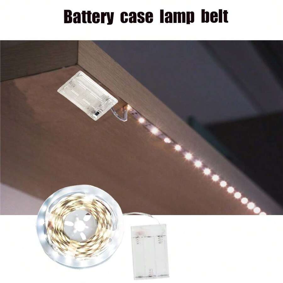 电池供电,白光(不含内置电池)LED 5V 非防水灯条,自粘灯条,适用于鞋柜、衣柜、厨房装饰、电视背景墙、走廊、镜子等场景。 - 白色 - 查看 1