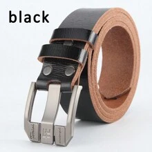 男士皮帶,休閒復古風格,針扣設計,頭層牛皮製造,非常適合搭配牛仔褲 - 彩色 - 查看 2