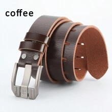 男士皮帶,休閒復古風格,針扣設計,頭層牛皮製造,非常適合搭配牛仔褲 - 彩色 - 查看 3