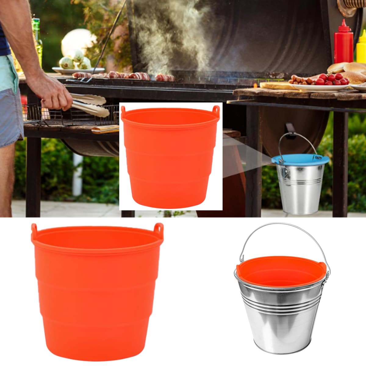 Reusable Silicone Grease Bucket Liner For Traeger Drip Tray Liner For