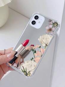 1个白色玫瑰图案亚克力电镀镜面手机壳，兼容 13、11、14 Pro Max、13 Pro、15/15 Plus/15 Pro/15 Pro Max/12/12 Pro/12 Pro Max/14/14 Pro/13 Pro Max及其他型号 - 彩色 - 查看 3