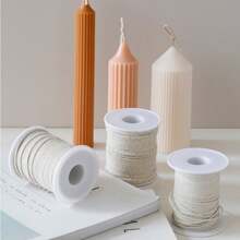 50m/Roll Cylindrical Paper Fiber Candle Wick With Various Styles, Smokeless Candle Making Tool