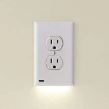 SnapPower GuideLight 2 For Outlets [New Version - LED Light Bar] - Night Light - Electrical Outlet Wall Plate With LED Night Lights - Automatic On/Off Sensor - (White) - White - View 1