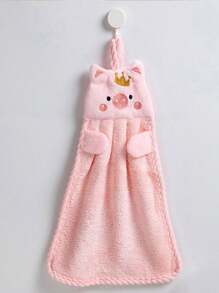 1 Piece Ultra-Fine Fiber Cute Hand Towel, Pig Design Towel For Home Use, Absorbent Kitchen Towel, Slouchy Cleaning Cloth - Blue - View 10