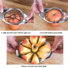 1pc Handle Apple Cutter Apple Fruit Cutter Stainless Steel Fruit Splitter Camping