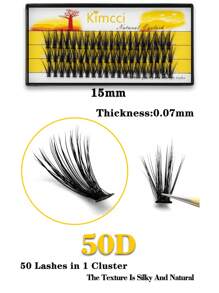 KIMCCI 60 Cluster Weiche Und Seidige 50d Schwarz Aufkleb-false Wimpern Für Augen Dekoration, Dicke 0,07, Locke C/d/dd, Länge 6-15 Mm
