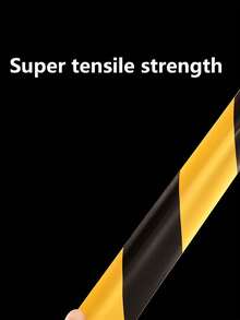 1卷黑色和黃色pvc警告膠帶,寬度4.8cm,長度16m / 33m,反光膜,防水,適用於倉庫地面標誌、斑馬線 - 黑黃 - 查看 10