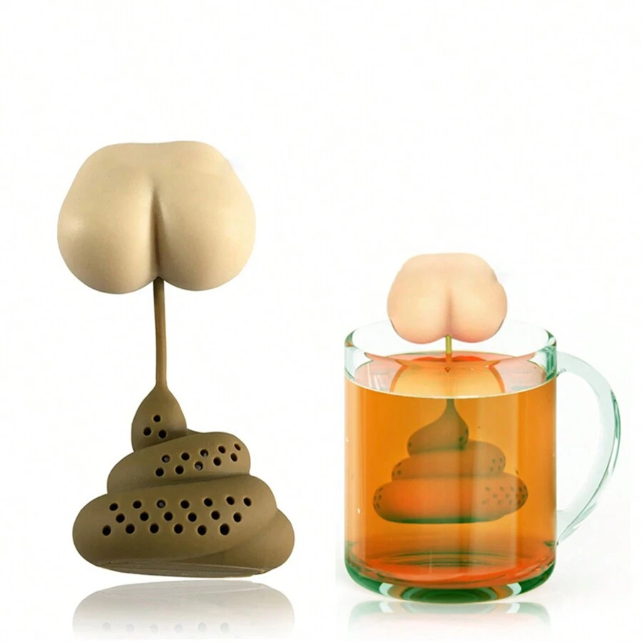 New Silicone Fun Tea Infuser, Tea Strainer, Tea Bag, Fair Cup, Stress Relief - Coffee Brown - View 1