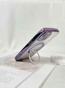 1 个透明电镀防摔 Tpu 手机壳，带 CD 纹理和内置磁吸支架，兼容 iPhone 15/15pro/15plus/15promax、Galaxy S23 Ultra/A14/A24、Redmi Note12pro - 彩色 - 查看 4