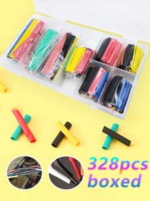 328 件/盒 2:1 熱縮管絕緣聚烯烴電線電纜套管分類包覆各種顏色 - 彩色 - 查看 2