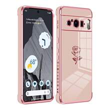 粉色玫瑰設計防震手機殼 - 粉色 - 查看 1