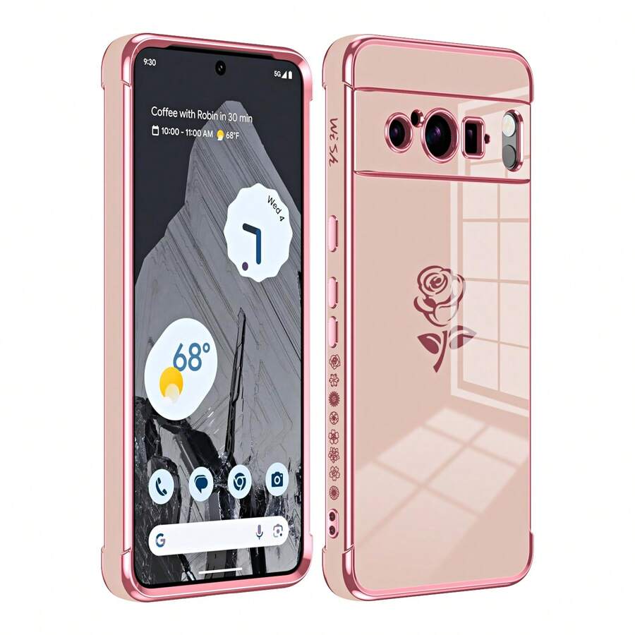 粉色玫瑰設計防震手機殼 - 粉色 - 查看 1