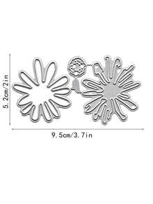 1款可愛的小雛菊信封賀卡框裝飾切割模具,碳鋼金屬壓花紙藝器,切割模板,金屬空心蝕刻diy刀模 - 銀色B - 查看 2