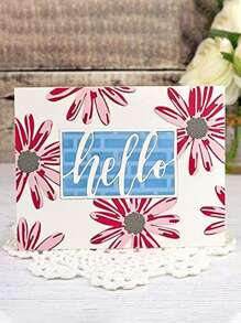 1款可愛的小雛菊信封賀卡框裝飾切割模具,碳鋼金屬壓花紙藝器,切割模板,金屬空心蝕刻diy刀模 - 銀色B - 查看 3