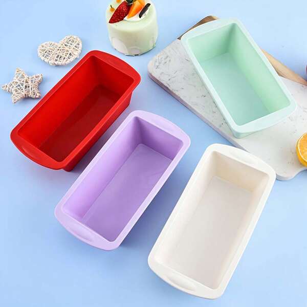 1pc Silicone Loaf Pan Non-Stick Bread Baking Mold Easy To Release And Baking Mold Homemade Cakes, Breads, Meatloaf And Quiche 7.56''X3.74''