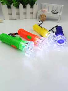 4pcs/Set Multicolor Plastic Keychain With Light & Key Ring, Random Color For Practical Key Holder Gift - Multicolor - View 3
