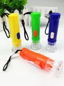 4pcs/Set Multicolor Plastic Keychain With Light & Key Ring, Random Color For Practical Key Holder Gift - Multicolor - View 5
