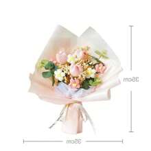 1入新款手工編織鬱金香花束，適合送給女友、閨蜜或母親的生日禮物 - 粉紅色 - 查看 2