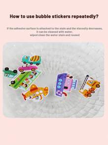 Children's Portable Bubble Sticker Book With Cartoon Sticker Pictures For Cognitive Learning Of Insects, Transportation, Ocean, Space And Animals, Also Includes Educational Puzzle Toys - Transportation Series - View 8