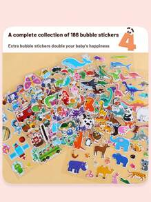 Children's Portable Bubble Sticker Book With Cartoon Sticker Pictures For Cognitive Learning Of Insects, Transportation, Ocean, Space And Animals, Also Includes Educational Puzzle Toys - Transportation Series - View 7
