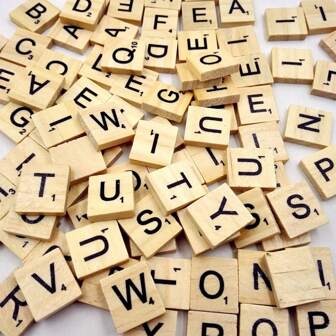 100 Piezas/200 Piezas Letras De Madera Para Manualidades, Letras De Scrabble Para Artesanías, Decoración De Regalos De Madera Diy, Para Hacer Posavasos De Alfabeto Y Juego De Crucigramas De Scrabble