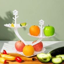 Party Geburtstag Plastikfrucht Platte, Europäischer Stil, Multifunktionale Kuchenständer, Große Trockenfrucht Platte, Am Besten Für Wohnzimmer- Und Esstisch Dekoration - Weiss - Übersicht 5