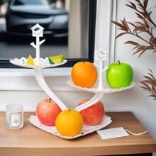 Party Geburtstag Plastikfrucht Platte, Europäischer Stil, Multifunktionale Kuchenständer, Große Trockenfrucht Platte, Am Besten Für Wohnzimmer- Und Esstisch Dekoration - Weiss - Übersicht 4